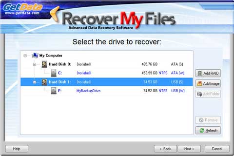 Recover Data File Step 2