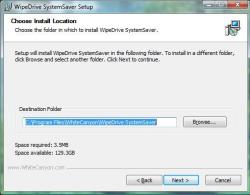 Erase Hard Drive: WipeDrive - Choose Install Location